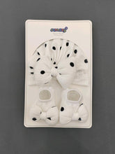 Black Polka Dots Turban Cap & Socks Set